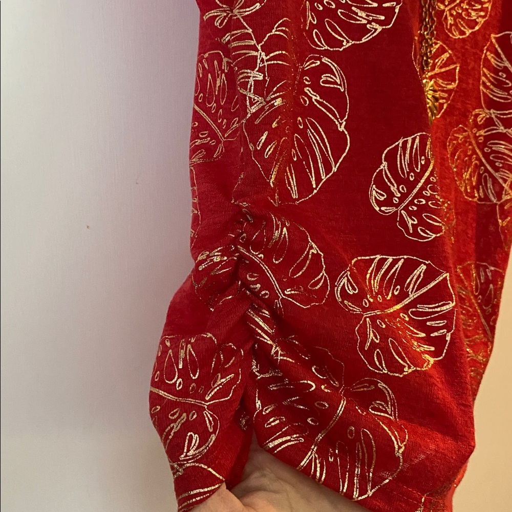 Rouge Red Leaf Pattern Blouse - image 5